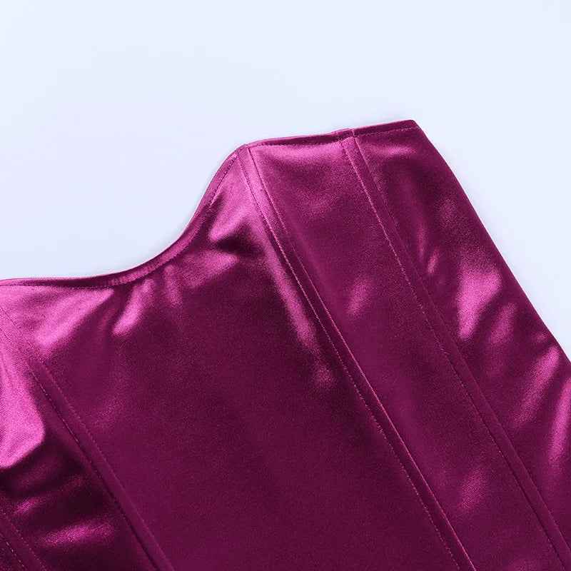 Strapless Satin Corset Tube Top – Solid Color Summer Crop