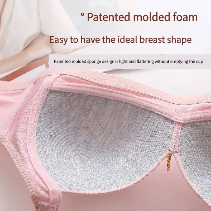 Glossy Thin Cup Wire-Free Bra with Heart Charm
