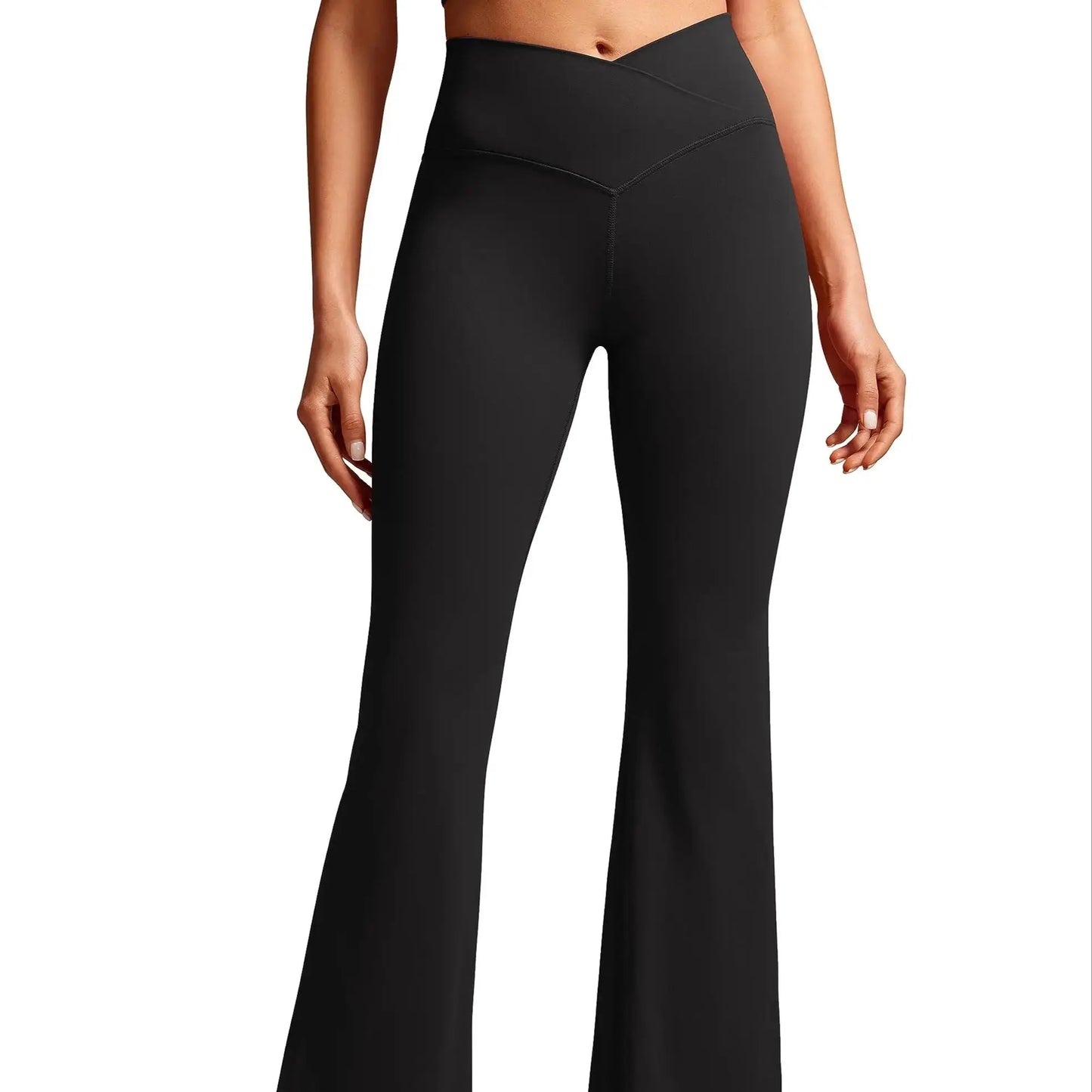 Crossover Flare Leggings – High Waist V-Cut Bootcut Yoga Pants