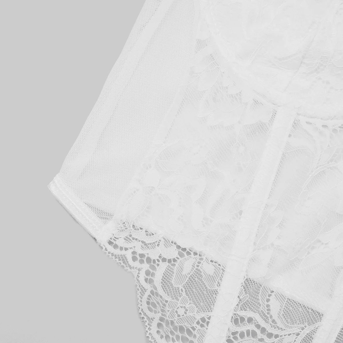 Sexy Lace Embroidered V-Neck Corset Crop