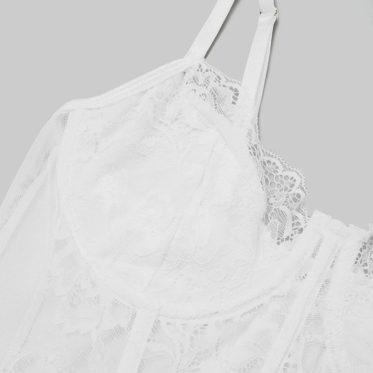 Sexy Lace Embroidered V-Neck Corset Crop