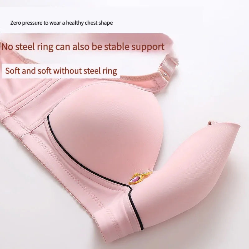 Glossy Thin Cup Wire-Free Bra with Heart Charm