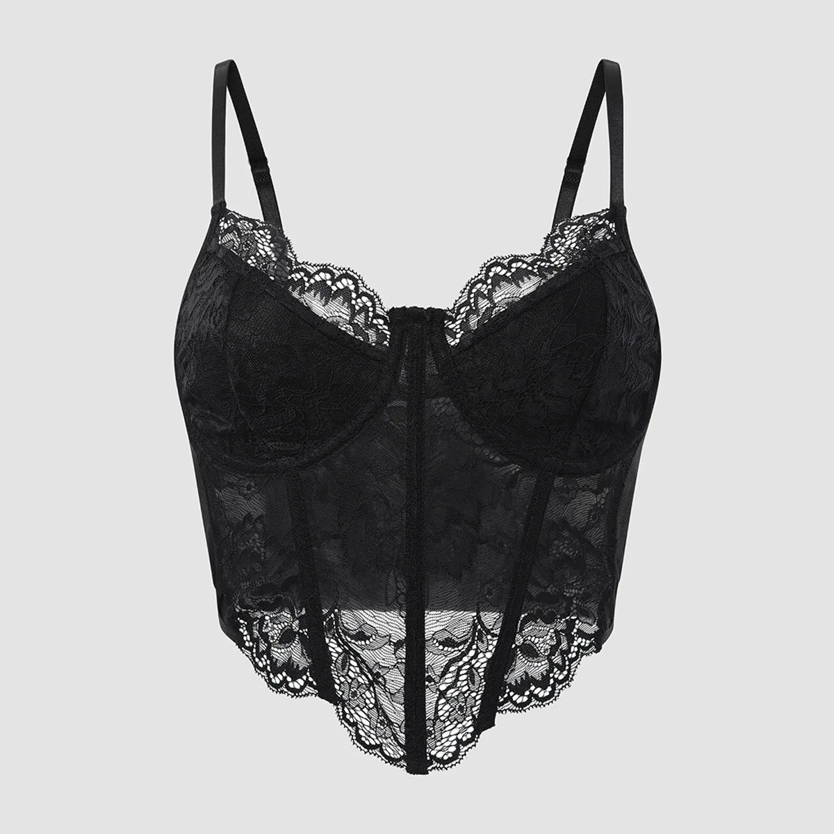Sexy Lace Embroidered V-Neck Corset Crop