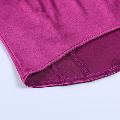 Strapless Satin Corset Tube Top – Solid Color Summer Crop
