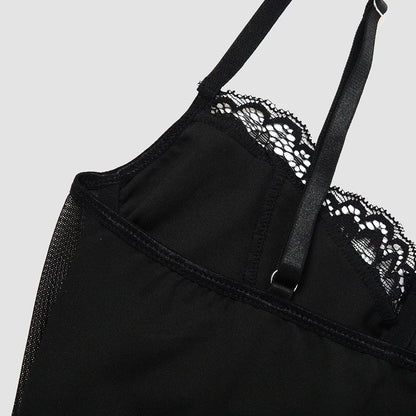 Sexy Lace Embroidered V-Neck Corset Crop