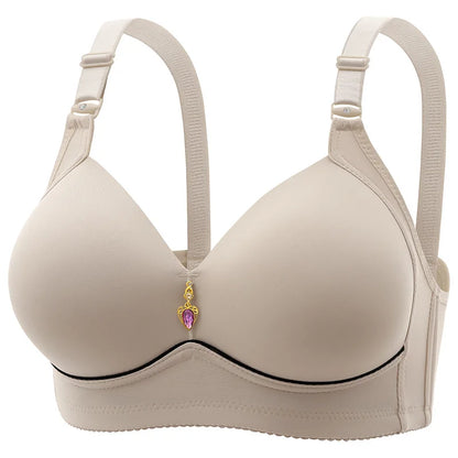 Glossy Thin Cup Wire-Free Bra with Heart Charm