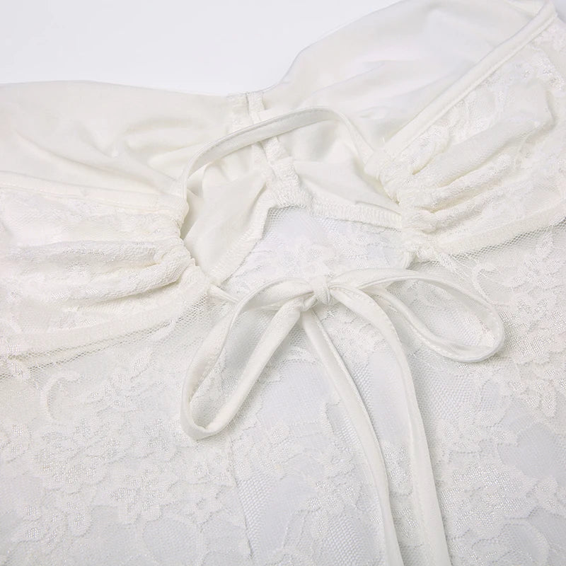 Lace Strapless Corset Crop Top – Backless Bandage Tube Vest