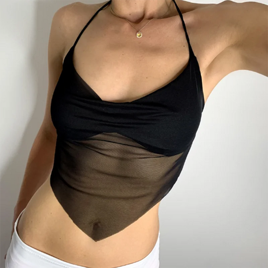 V-Neck Lace-Up Crop Top – Backless Summer Camisole