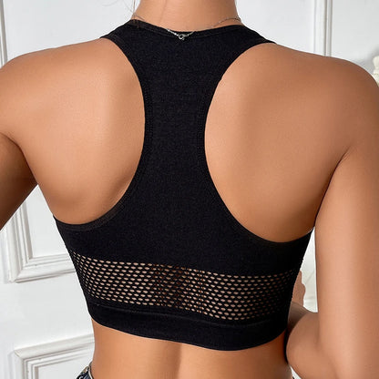 Fishnet Off-Shoulder Crop Tank
