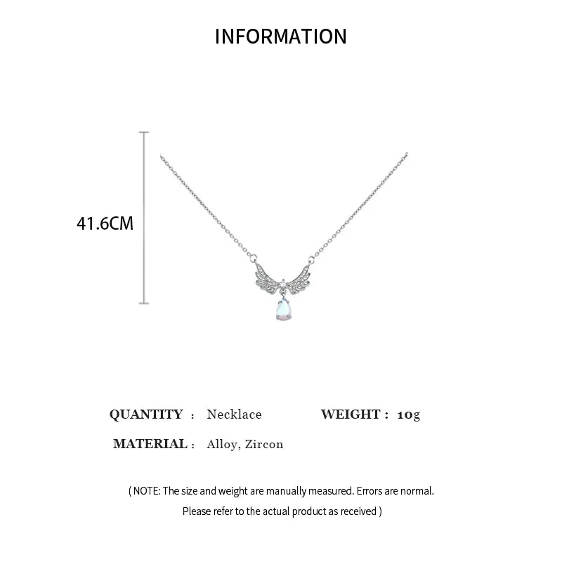 Angel Wings Moonstone Pendant Necklace – Delicate Luxury Jewelry
