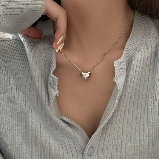Vintage Gold Heart Pendant Necklace – Multiple Colors and Designs