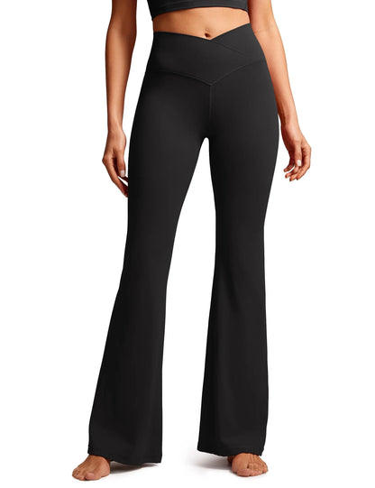 Crossover Flare Leggings – High Waist V-Cut Bootcut Yoga Pants