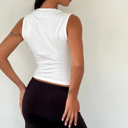 Bow Tie Bandage Crop Top – Y2K Low-Cut Camisole
