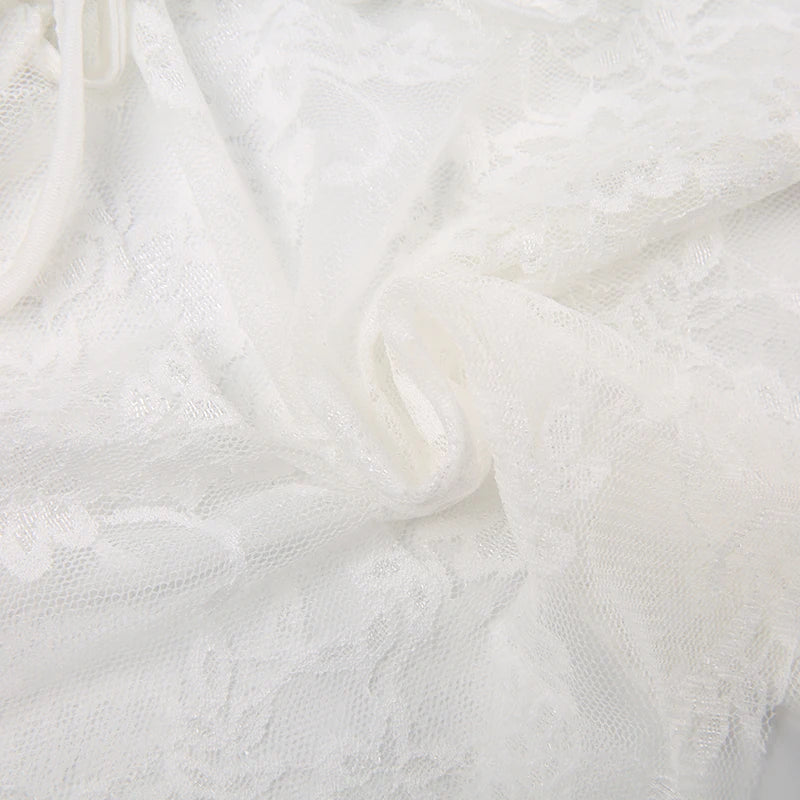 Lace Strapless Corset Crop Top – Backless Bandage Tube Vest