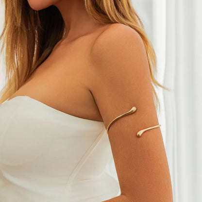 Vintage Water Drop Upper Arm Cuff – Adjustable Geometric Bangle