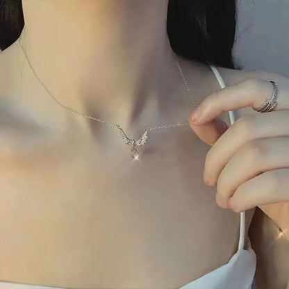 Angel Wings Moonstone Pendant Necklace – Delicate Luxury Jewelry