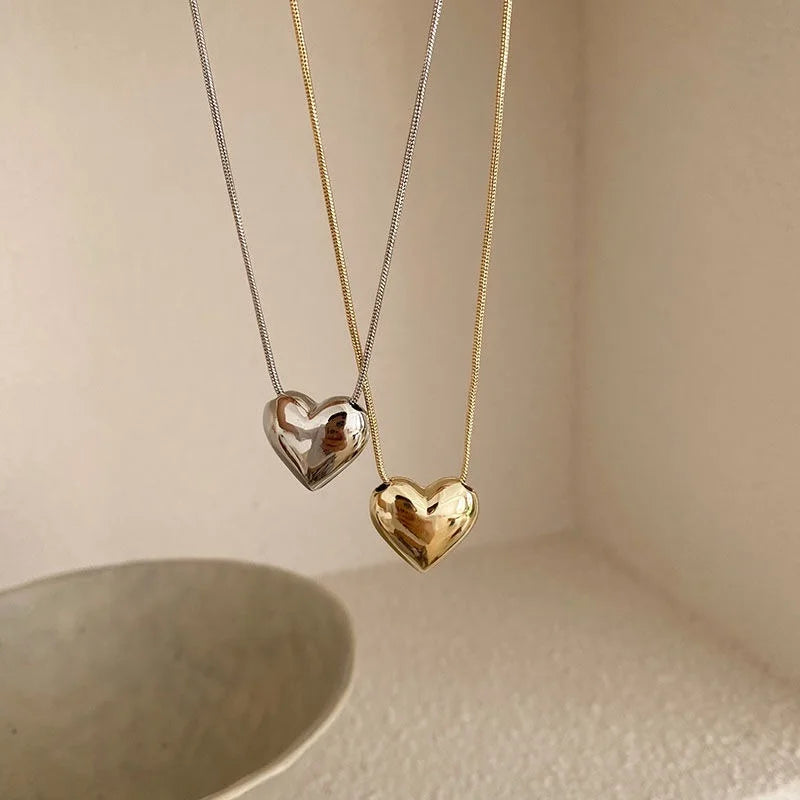 Vintage Gold Heart Pendant Necklace – Multiple Colors and Designs ...