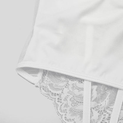 Sexy Lace Embroidered V-Neck Corset Crop